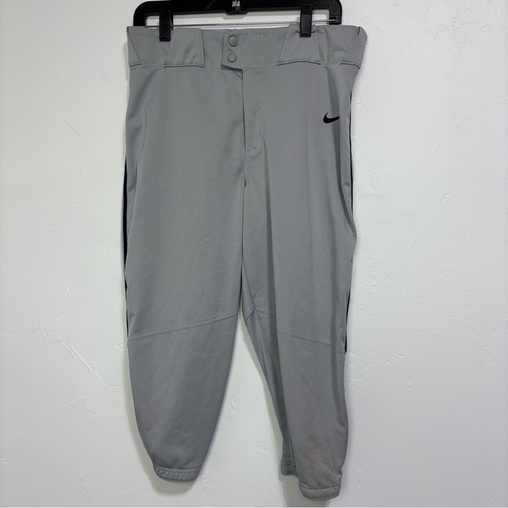 Nike Vapor Select Piped High Baseball Pants Men's Medium Gray STAIN